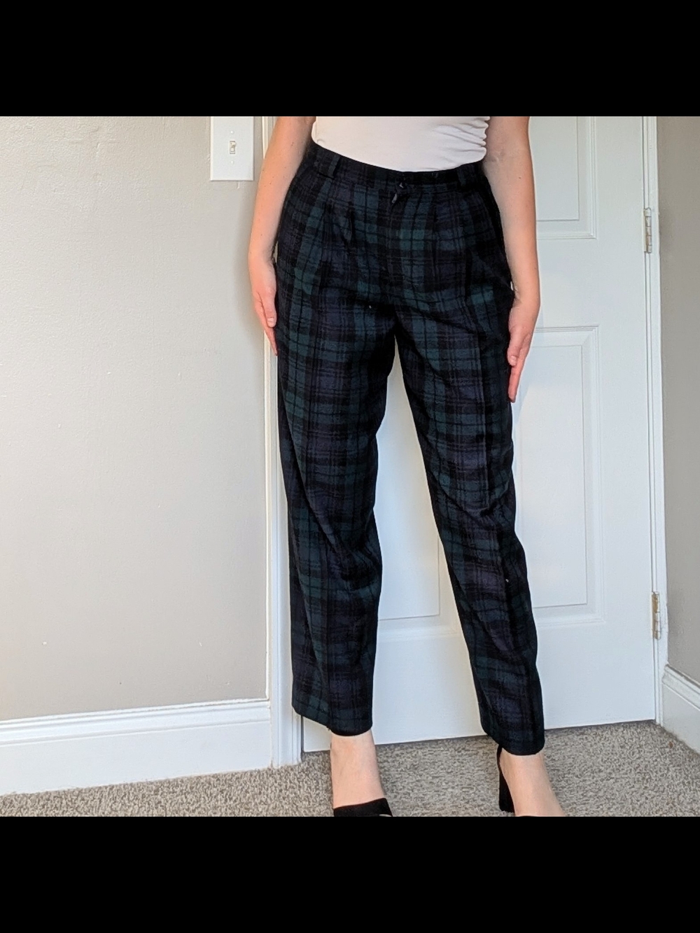 Vtg Collectible Gold By Giorgio Sant Angelo 14 Plaid Pants 100 Percent Pure Wool